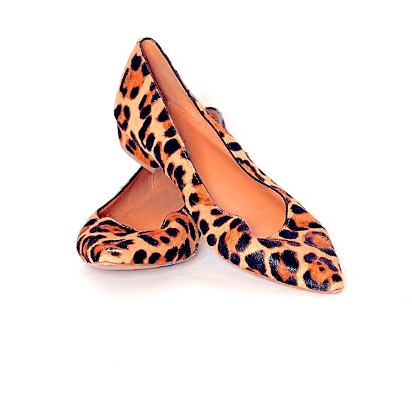 J. Crew Shoes - J. CREW Pointed Toe Flats with Leopard Calf-Hair